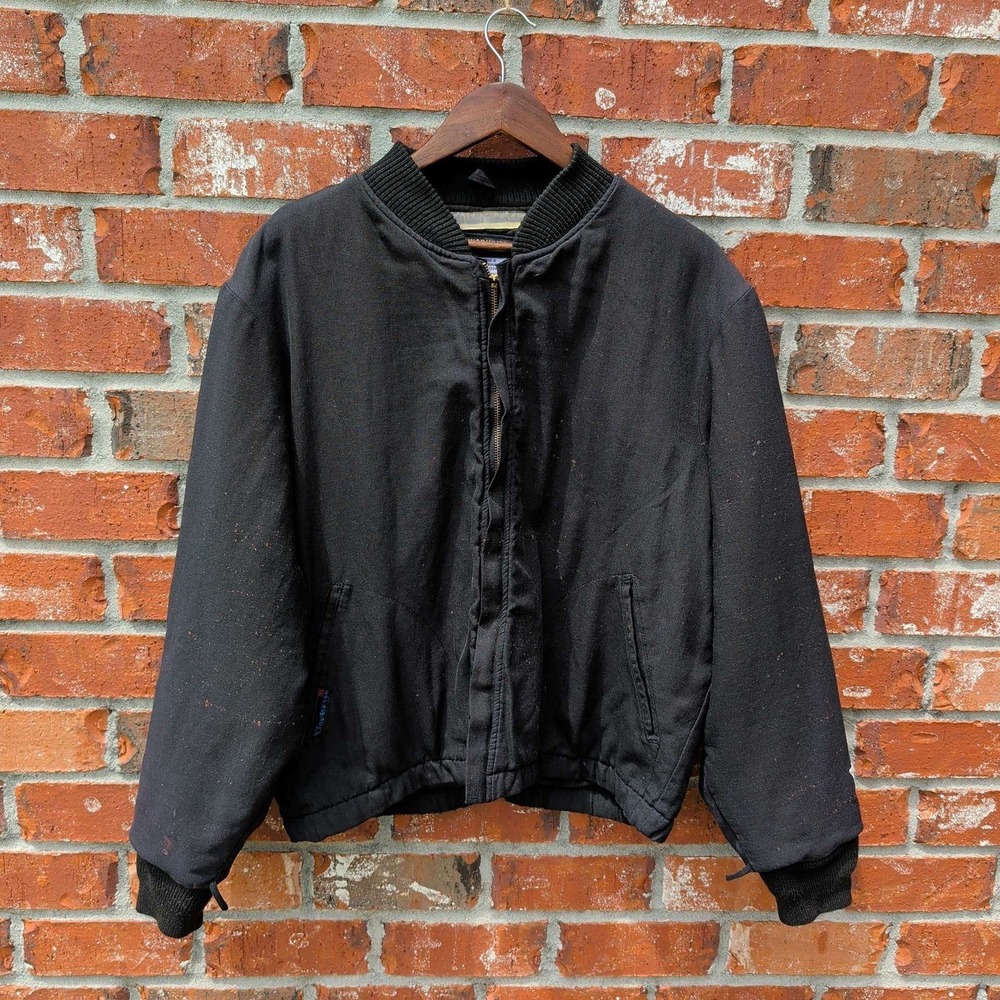 Workrite Benchmark FR Bomber Jacket Mens Large Black Flame Resistant Made in USA